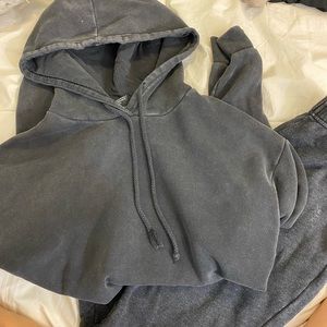 Charcoal sweatpants hoodie 2 piece set